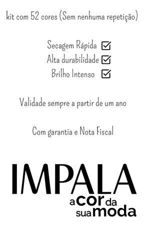 Kit 52 Esmaltes Impala – Completo para Unhas das Mãos e Pés