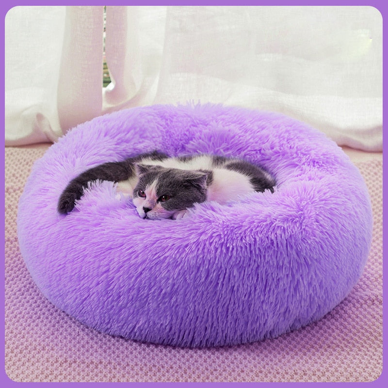 Cama redonda macia e estilosa , para gatos e cães.