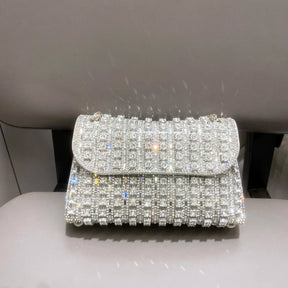 Bolsa Brilho Strass Multicolor/Prata