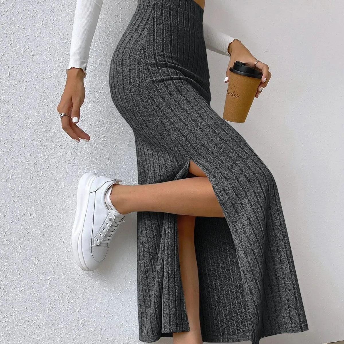 Saia de malha alta Feminino