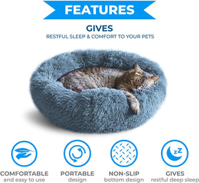 Cama redonda macia e estilosa , para gatos e cães.