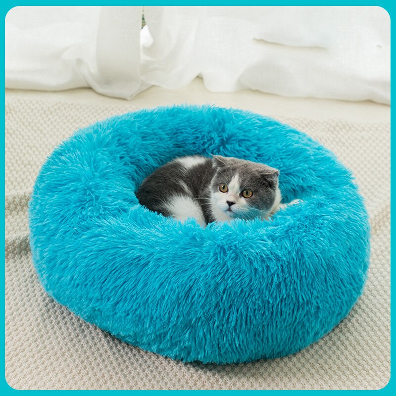Cama redonda macia e estilosa , para gatos e cães.