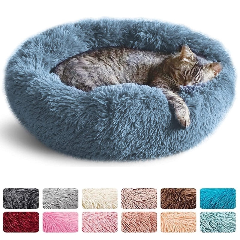 Cama redonda macia e estilosa , para gatos e cães.